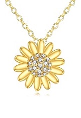 catchy daisy flower yellow gold baby necklace